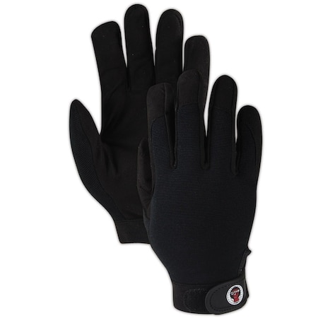 Mechanics Gloves, M, Black, Non-Padded